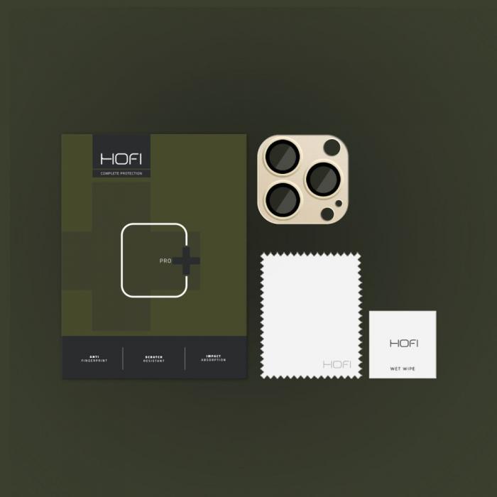 Hofi - HOFI iPhone 14 Pro/14 Pro Max Kameralinsskydd i Hrdat Glas Fullcam Pro+ - Guld