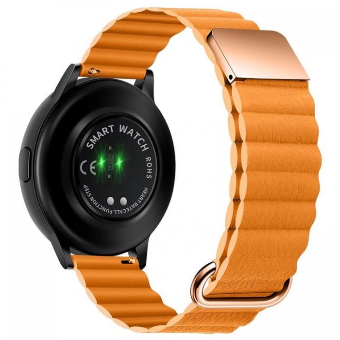A-One Brand - Galaxy Watch 6 Classic (43mm) Armband kta Lder - Orange