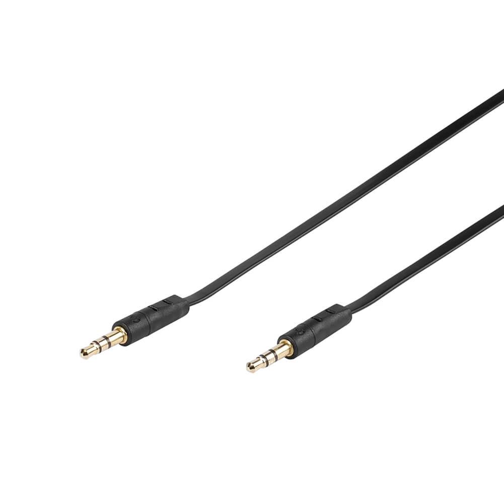 Vivanco Audiokabel, 1x3.5mm Hane platt 1.5m Svart | 3541 | AlltMobil