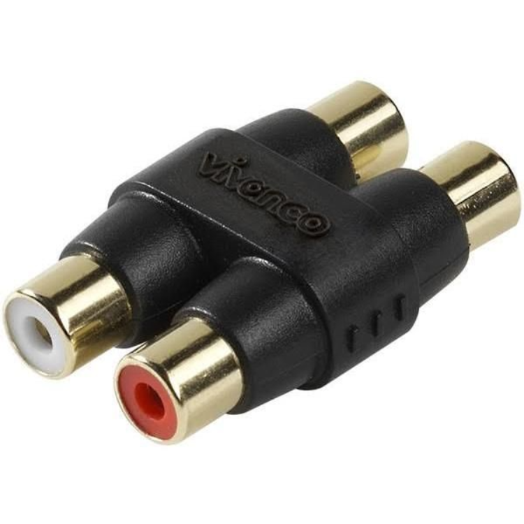 Vivanco Audioadapter, 2xRCA Hona/Hona Svart | 505295 | AlltMobil