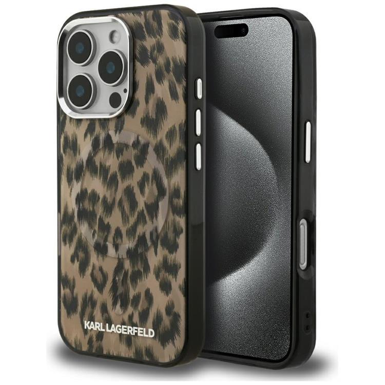 Karl Lagerfeld iPhone 16 Pro Max Mobilskal MagSafe IML Leopard - Brun | 2353 | AlltMobil