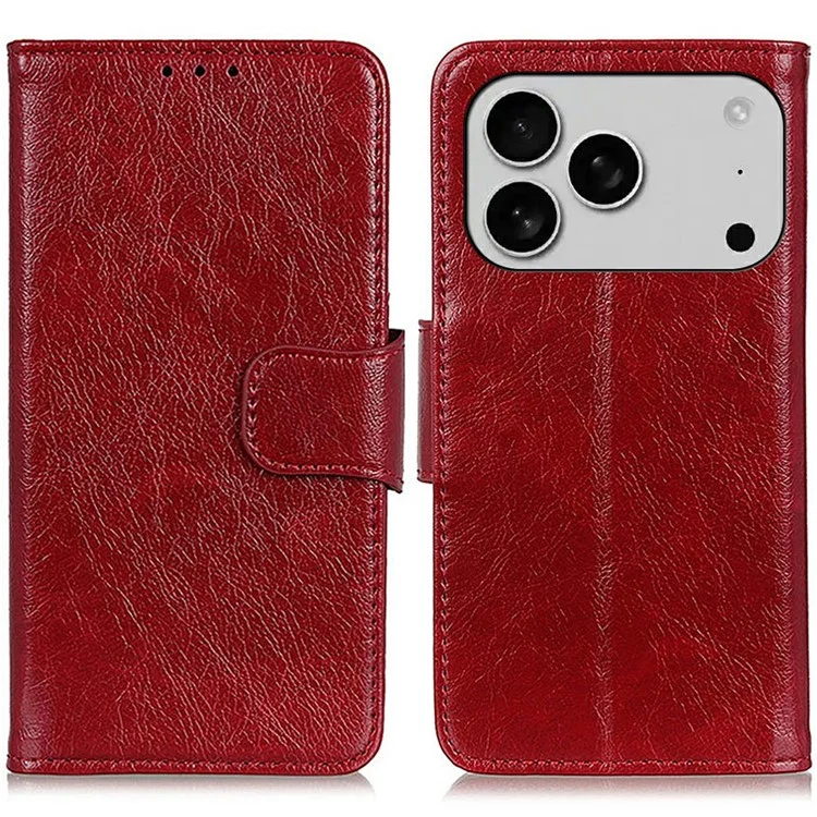 iPhone 17 Pro Plånboksfodral Nappa Texture - Röd | 2353 | AlltMobil