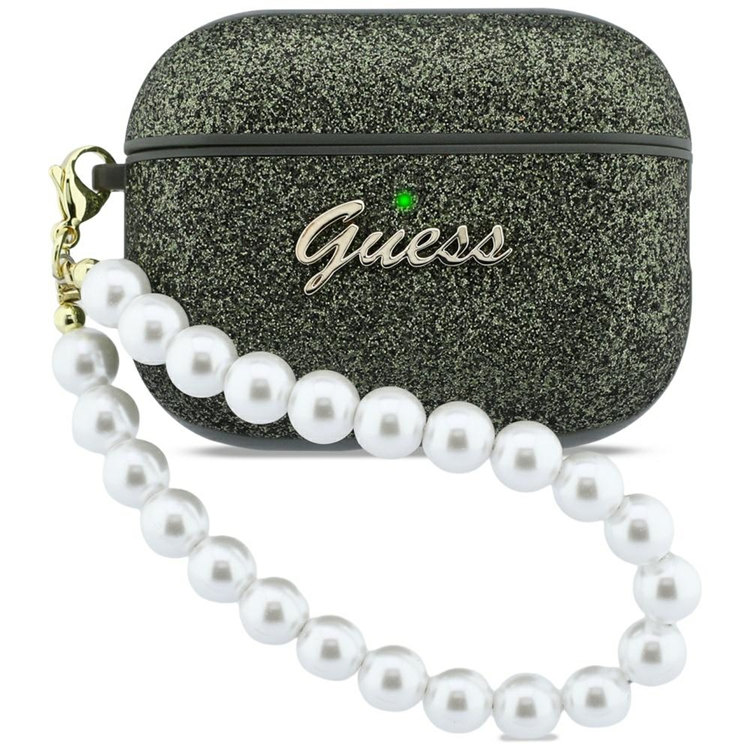 Guess AirPods Pro 3 Skal Glitter Pearl Strap (Khaki) | 2353 | AlltMobil