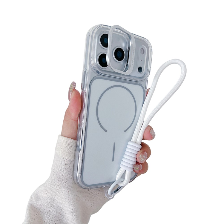 iPhone 17 Pro Mobilskal MagSafe med Handrem Lens Kickstand - Vit (Vit) | 2353 | AlltMobil