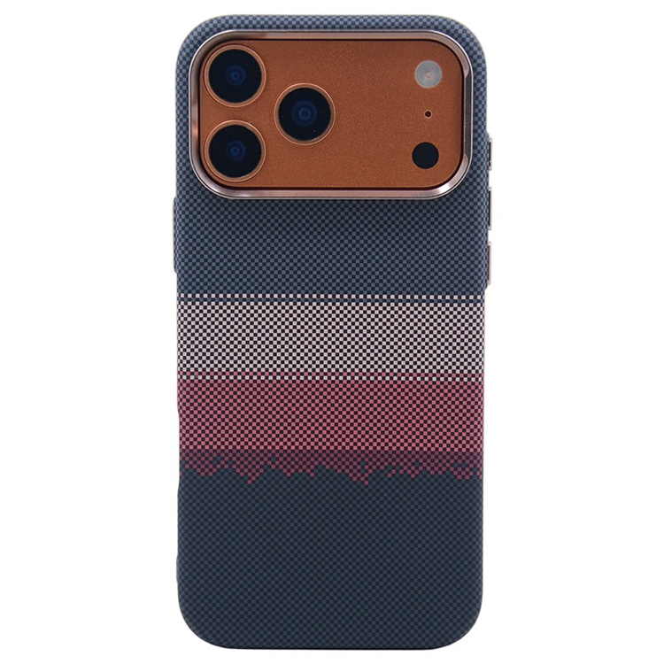 iPhone 17 Pro Max Mobilskal Magsafe Carbon Fiber (Gradient Röd Grå) | 2353 | AlltMobil