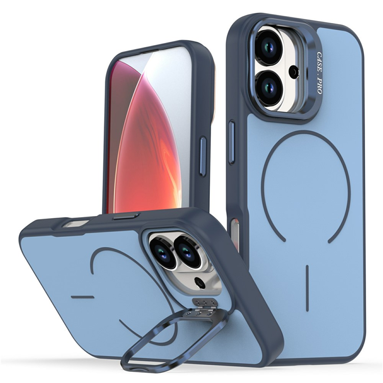 iPhone 17 Mobilskal MagSafe Skin-Touch Kickstand - Blå (Blå) | 2353 | AlltMobil