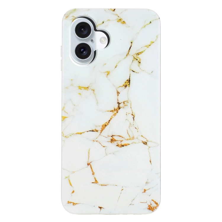 iPhone 17 Mobilskal Marble Pattern Painted TPU - Vit | 2353 | AlltMobil