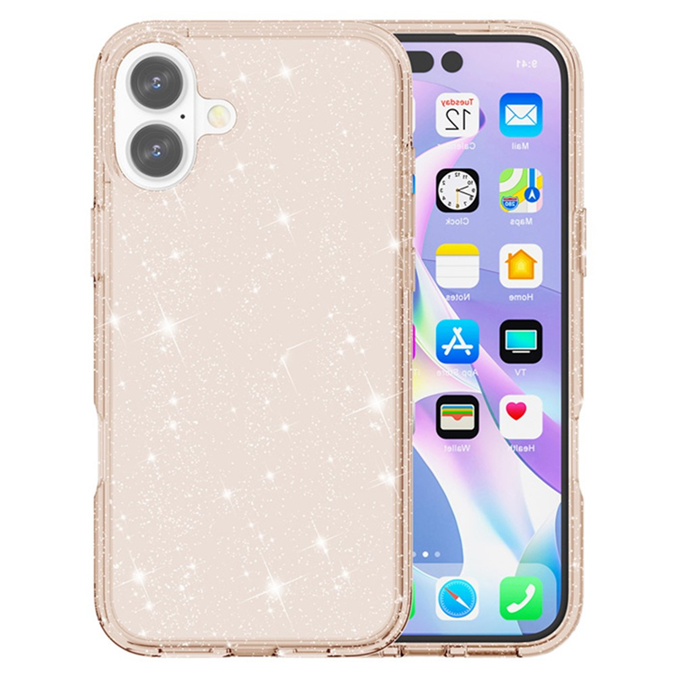AMORUS iPhone 17 Mobilskal Shockproof - Glitter Guld | 2353 | AlltMobil