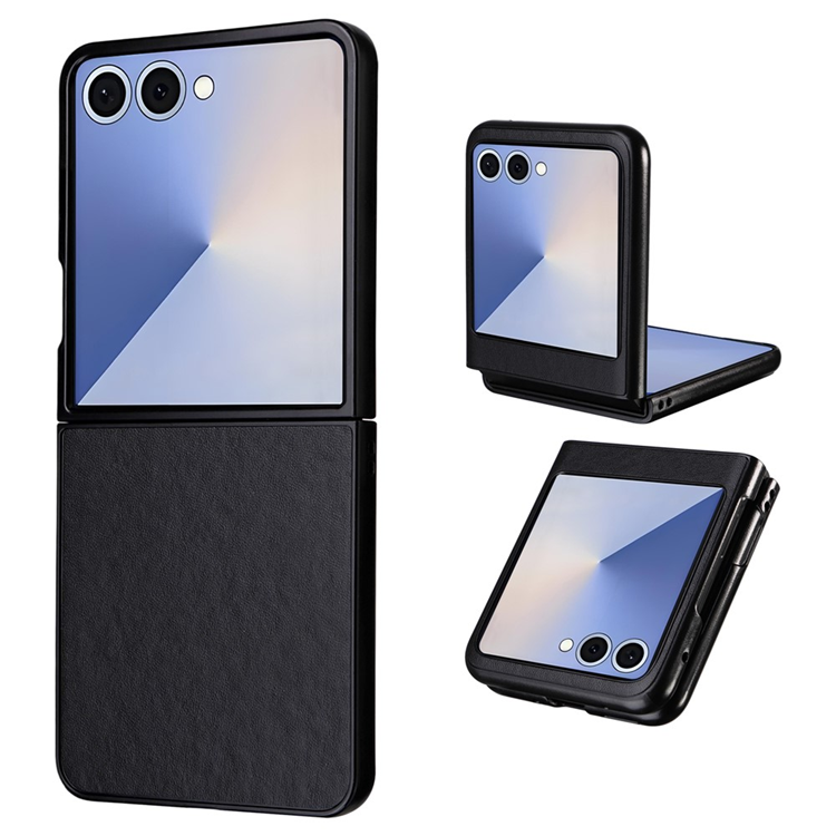 Galaxy Z Flip7 Mobilskal PU Läder Protective - Svart | 2353 | AlltMobil