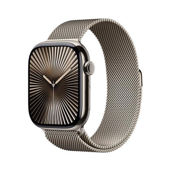 Apple Watch 10 46mm 4G Titan Case With Naturlig Milanese Loop M/L (Naturlig) (Naturlig) | 267 | AlltMobil