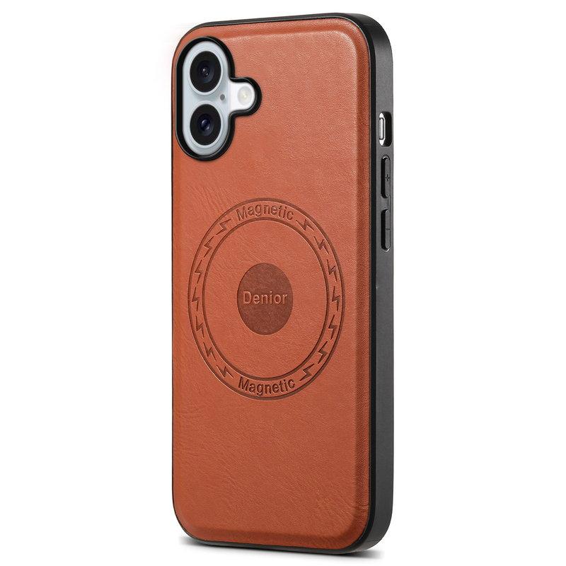 DENIOR A10 iPhone 16 Plus Fodral Konstläder Hybrid Brun | 2353 | AlltMobil