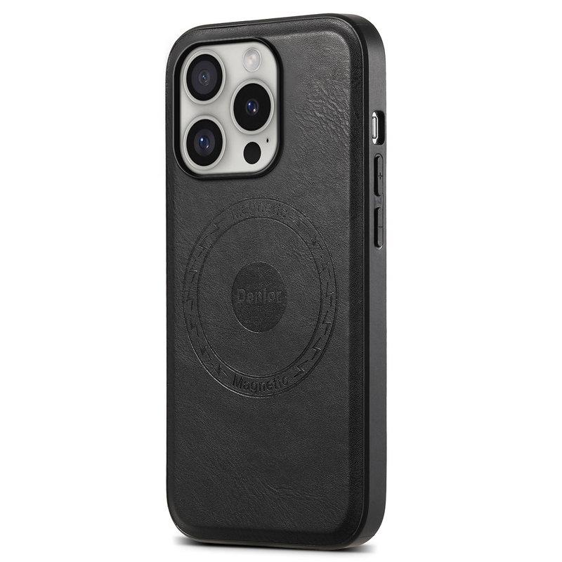 DENIOR A10 iPhone 16 Pro Max Mobilskal Äkta Läder Svart | 2353 | AlltMobil