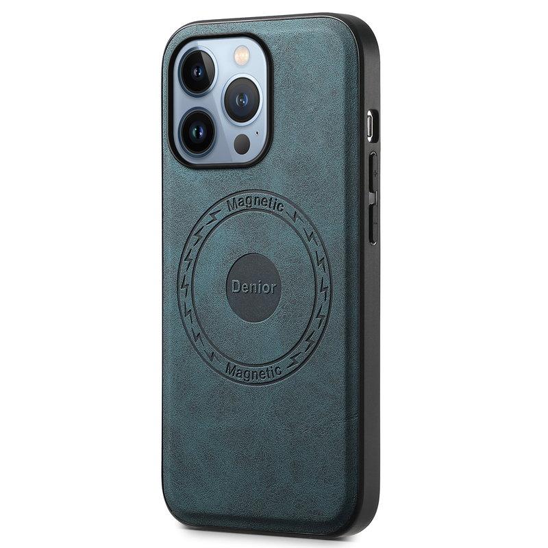 DENIOR A11 iPhone 13 Pro Fodral Retro Konstläder Blå | 2353 | AlltMobil