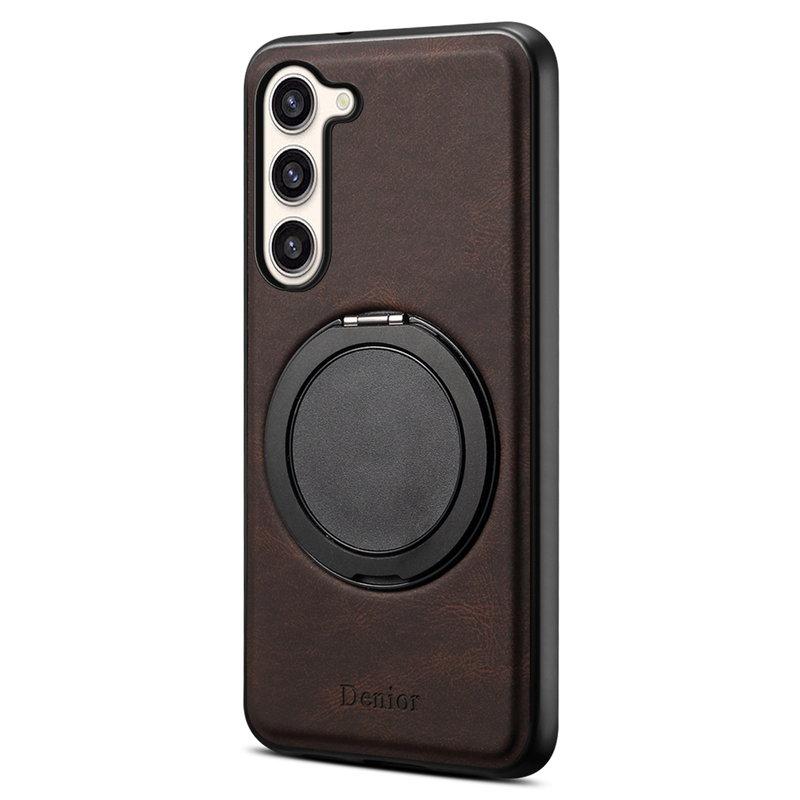 DENIOR Galaxy S23 Plus Magnetfodral med Rotationsstativ Konstläder - Brun | 2353 | AlltMobil