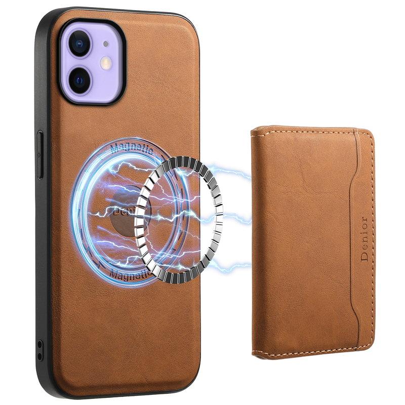 DENIOR D13 iPhone 12 / 12 Pro Fodral Vintage KonstLäder Brun | 2353 | AlltMobil