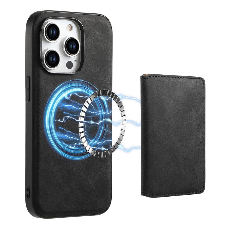 DENIOR D13 iPhone 15 Pro Mobilskal Läder+TPU+PC Svart | 2353 | AlltMobil