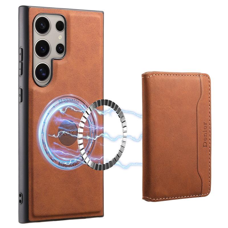 DENIOR D13 Samsung Galaxy S23 Ultra Fodral Konstläder Brun | 2353 | AlltMobil