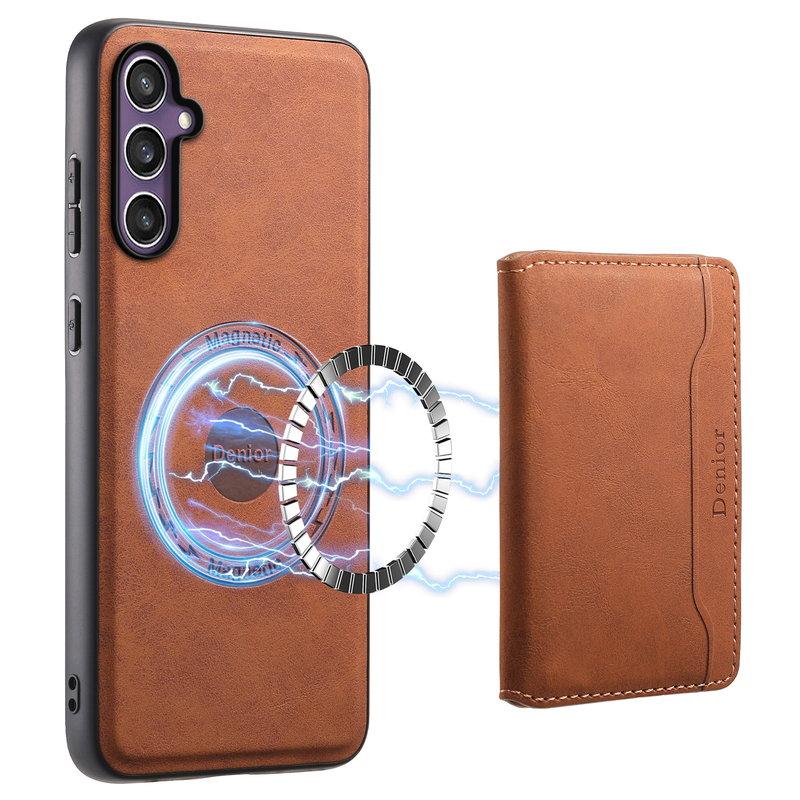 DENIOR D13 Samsung Galaxy S24 Fodral Retro Konstläder Brun | 2353 | AlltMobil