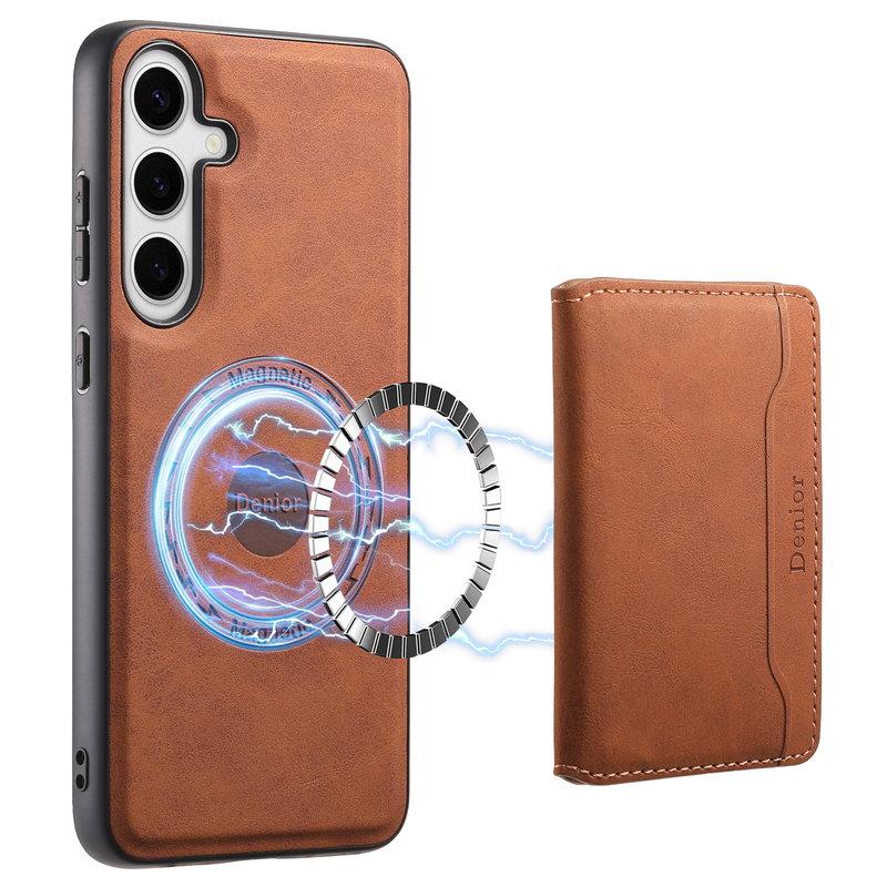 DENIOR D13 Samsung Galaxy S24 Plus Retro Fodral Konstläder Brun | 2353 | AlltMobil