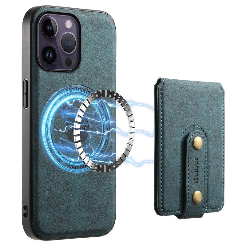 DENIOR D14 iPhone 14 Pro Max Mobilskal Magnetiskt Läder - Blå | 2353 | AlltMobil