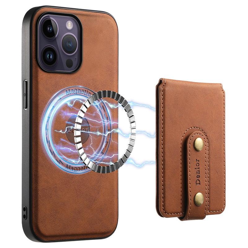 DENIOR D14 iPhone 14 Pro Max Mobilskal Magnetiskt Läder - Brun | 2353 | AlltMobil