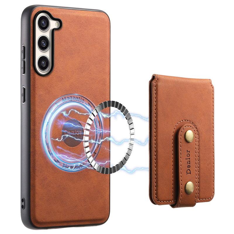 DENIOR D14 Samsung Galaxy S23 Plus Fodral KonstLäder Brun | 2353 | AlltMobil