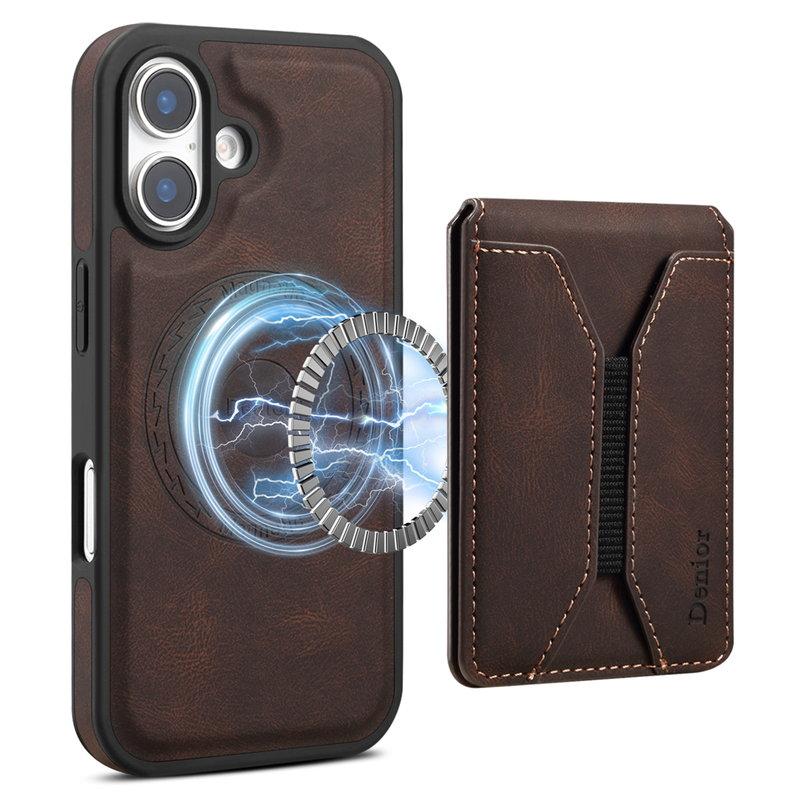DENIOR D17 iPhone 16 Fodral KonstLäder - Brun | 2353 | AlltMobil