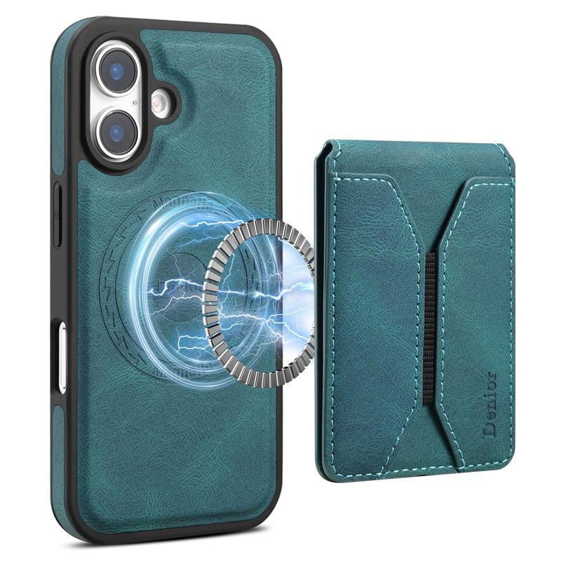 DENIOR D17 iPhone 16 Plus Fodral KonstLäder - Blå | 2353 | AlltMobil