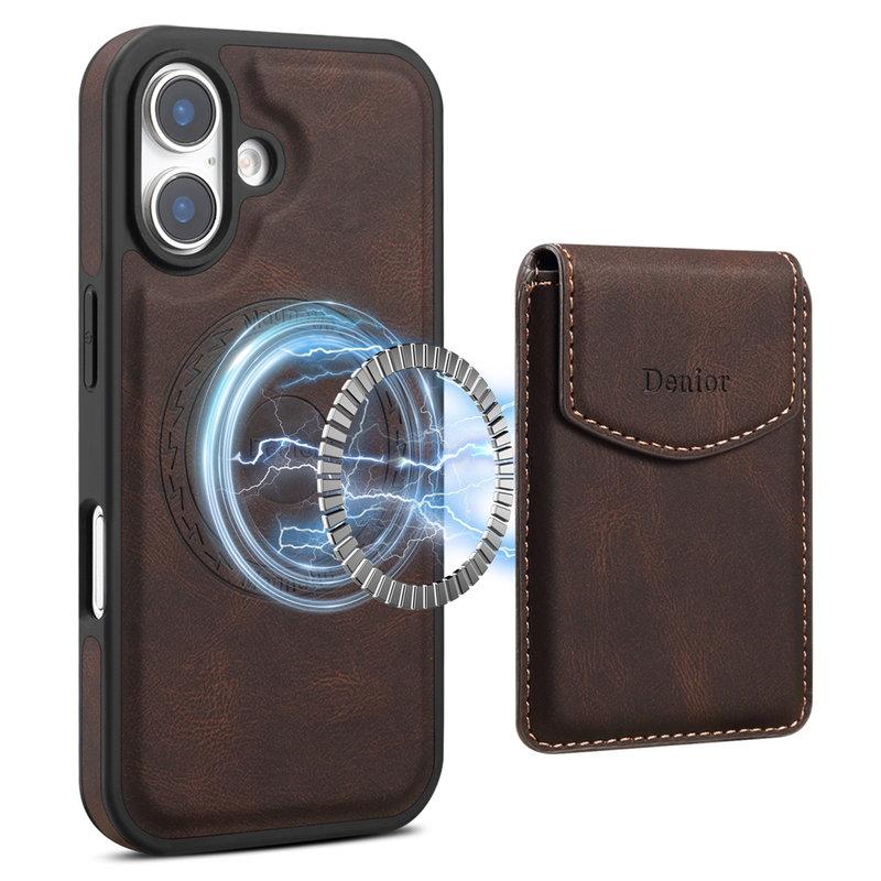 DENIOR D19 iPhone 16 Magnetfodral Konstläder Brun | 2353 | AlltMobil