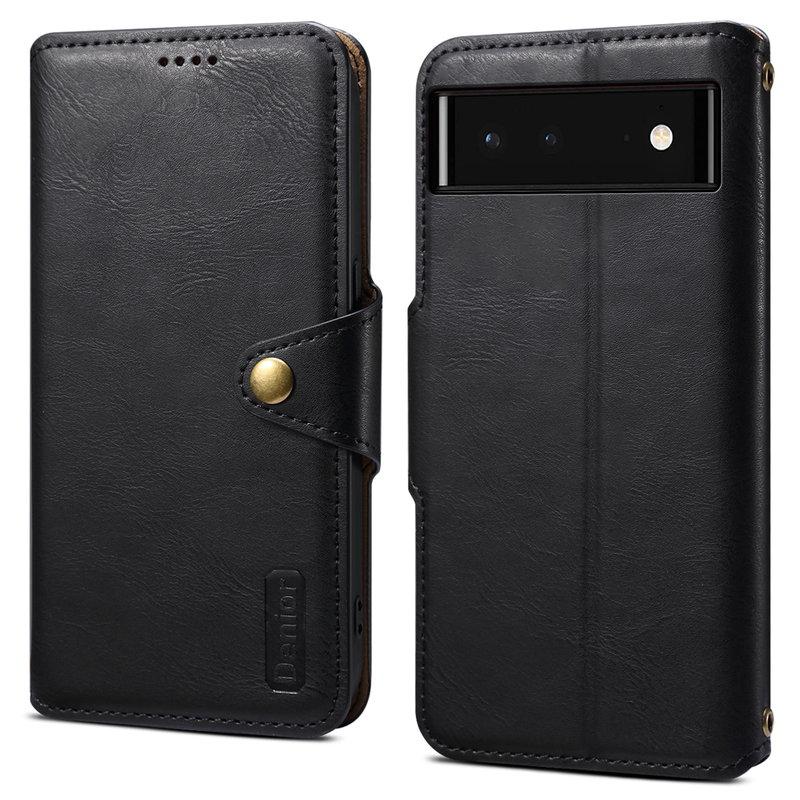 DENIOR Google Pixel 6 Stöttåligt Plånboksfodral Konstläder - Svart | 2353 | AlltMobil