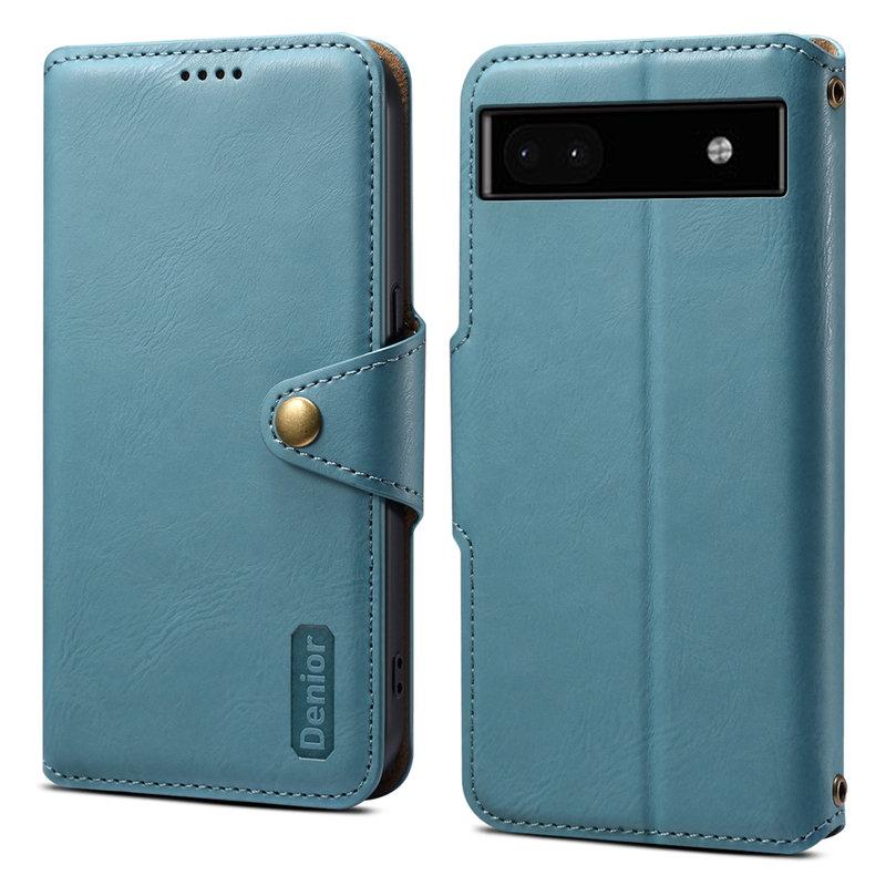 DENIOR Google Pixel 6a Plånboksfodral Konstläder Blå | 2353 | AlltMobil
