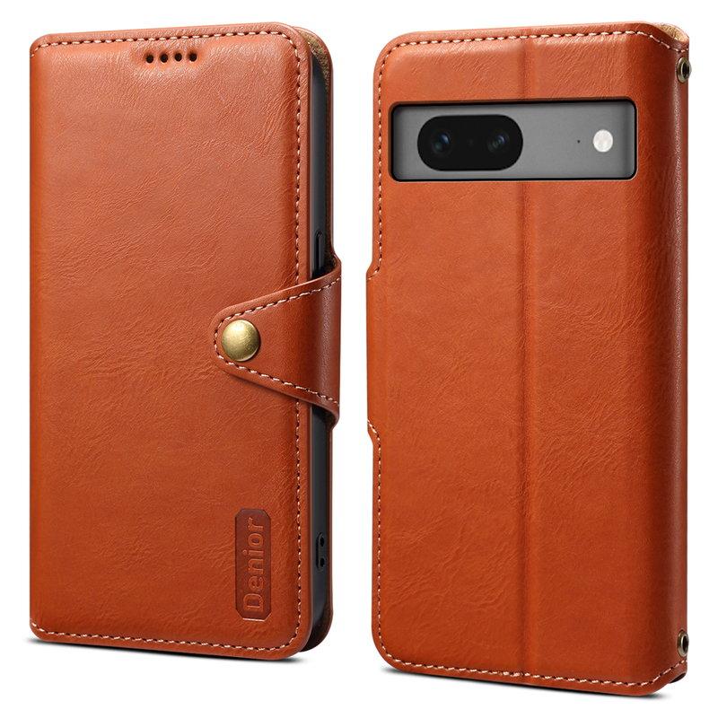 DENIOR Google Pixel 7 5G Plånboksfodral Konstläder Chockskydd - Brun | 2353 | AlltMobil