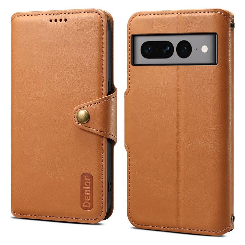 DENIOR Google Pixel 7 Pro 5G Stöttåligt Plånboksfodral Konstläder Khaki | 2353 | AlltMobil