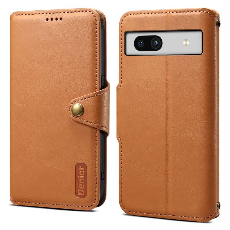 DENIOR Google Pixel 7a Stöttåligt Plånboksfodral Konstläder Khaki | 2353 | AlltMobil