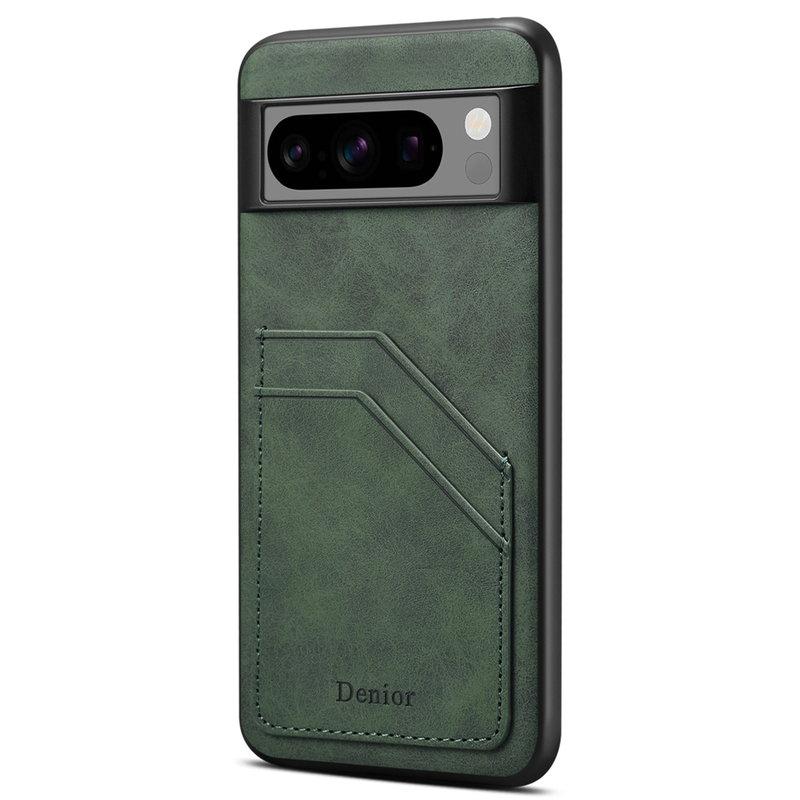 DENIOR Google Pixel 8 Pro Fodral Retro Dubbelkortplats Grön | 2353 | AlltMobil