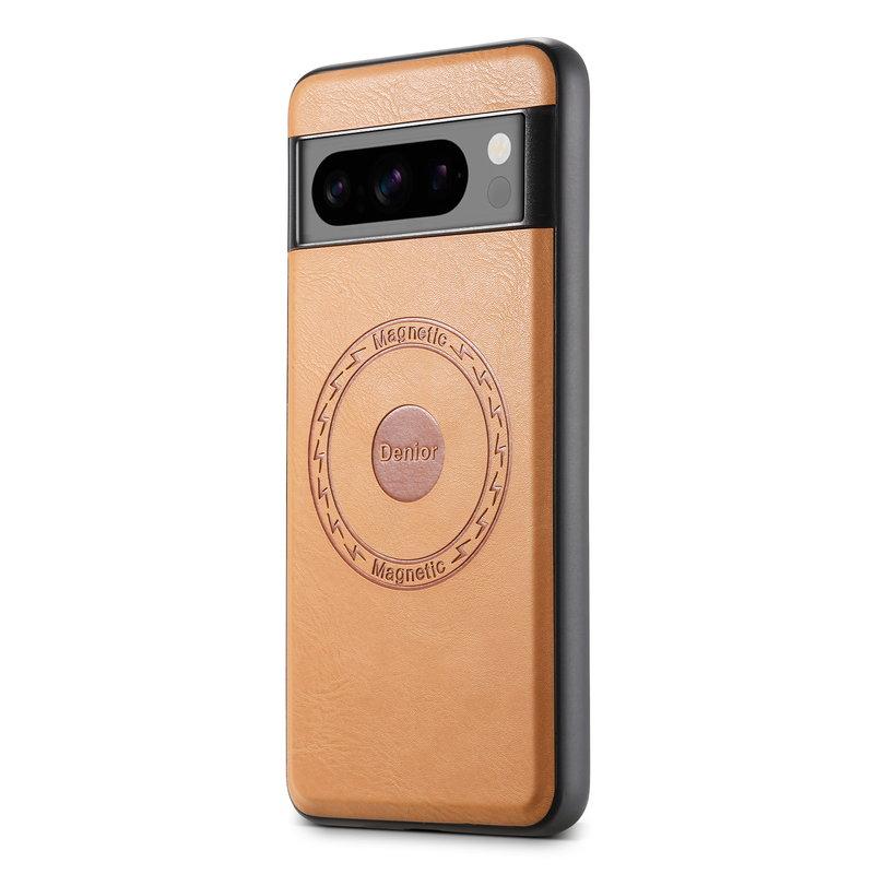DENIOR Google Pixel 8 Pro Fodral Magnetiskt KonstLäder + PC + TPU - Khaki | 2353 | AlltMobil