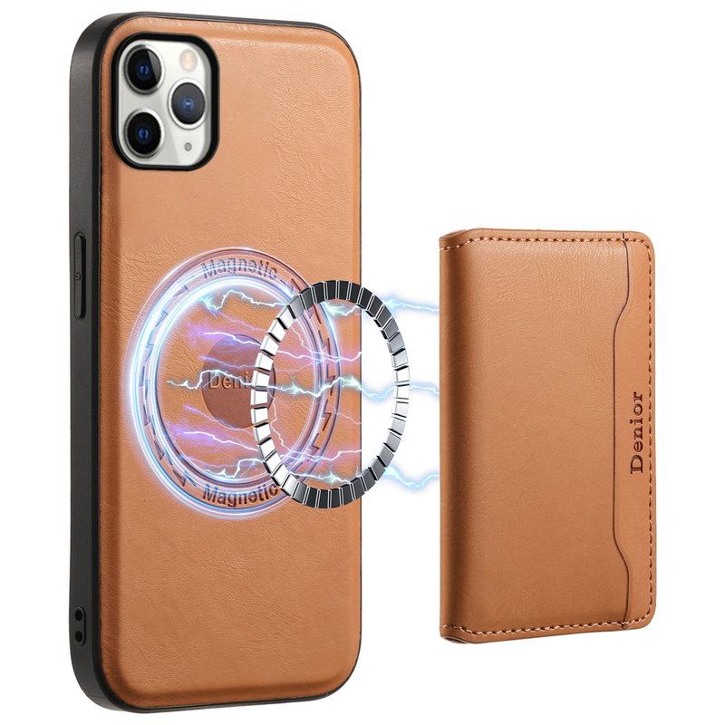 DENIOR iPhone 11 Pro Max Mobilskal Äkta Läder Magnetisk Khaki | 2353 | AlltMobil