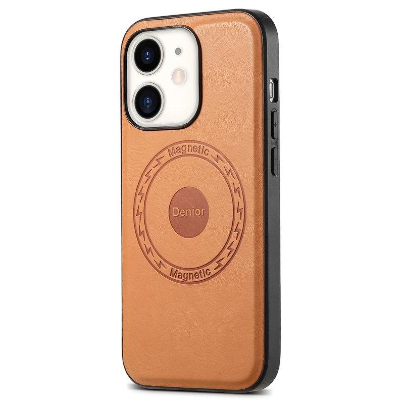 DENIOR iPhone 12/12 Pro Mobilskal PU-läder Svart/Khaki | 2353 | AlltMobil