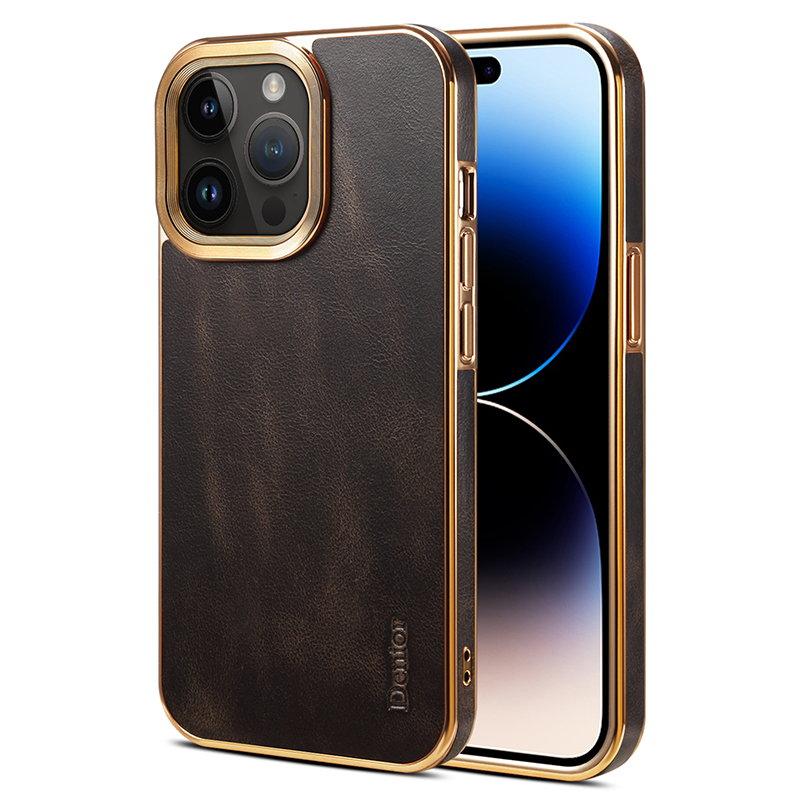 DENIOR iPhone 15 Pro Max Mobilskal i äkta läder och PC - Svart | 2353 | AlltMobil