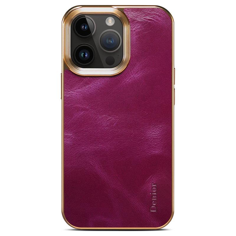 DENIOR iPhone 16 Pro Mobilskal Äkta Läder Vaxad Textur Lila | 2353 | AlltMobil