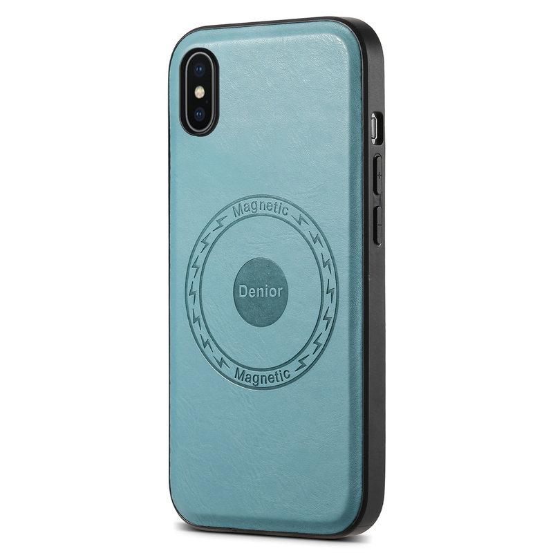 DENIOR iPhone X / XS Fodral MagSafe Kompatibel Konstläder Blå | 2353 | AlltMobil