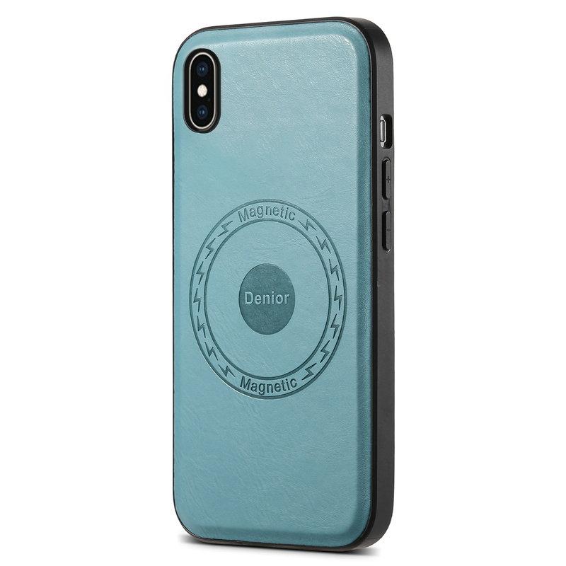 DENIOR iPhone XS Max Fodral Magnetiskt KonstLäder Blå | 2353 | AlltMobil