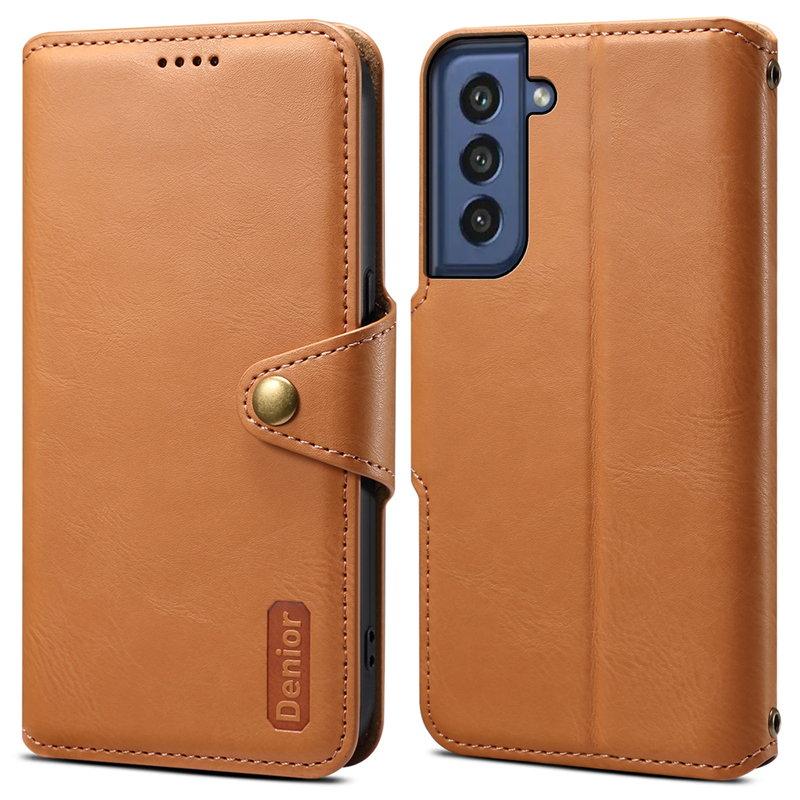 DENIOR Samsung Galaxy S21 FE 5G Plånboksfodral Konstläder Khaki | 2353 | AlltMobil