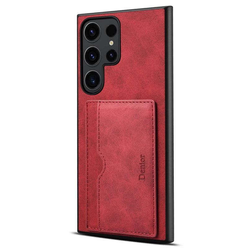 DENIOR Samsung Galaxy S23 Ultra Mobilskal Äkta Läder Röd | 2353 | AlltMobil