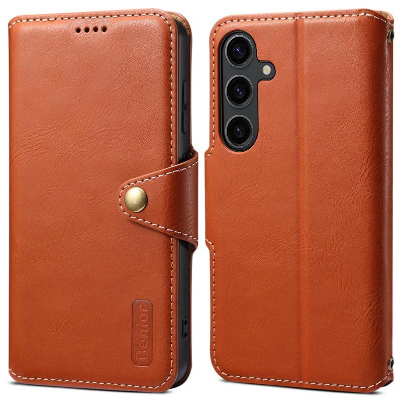 DENIOR Samsung Galaxy S24 Plånboksfodral Konstläder Brun | 2353 | AlltMobil