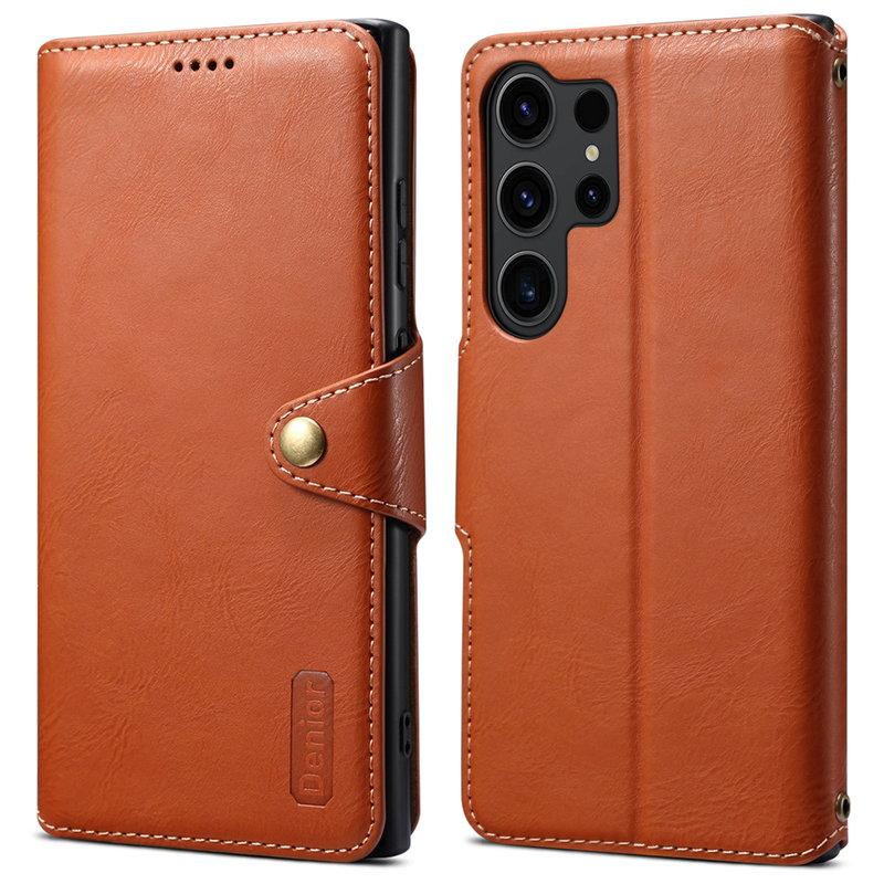 DENIOR Samsung Galaxy S24 Ultra Plånboksfodral Konstläder Brun | 2353 | AlltMobil