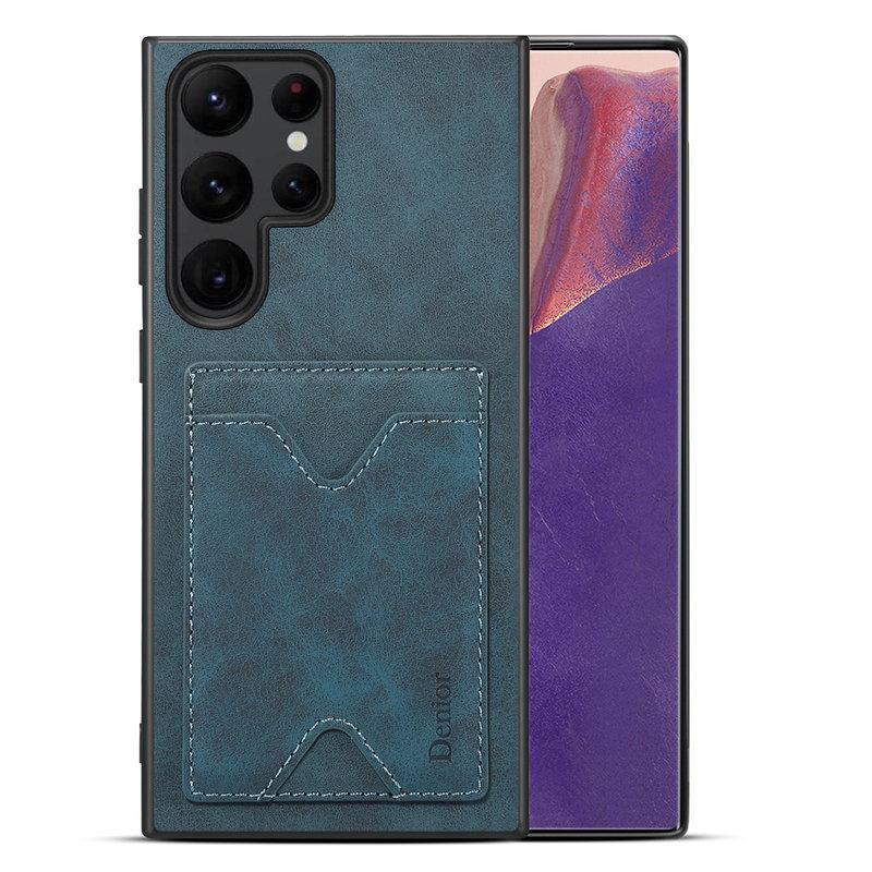 DENIOR Samsung Galaxy S24 Ultra Mobilskal Läder + TPU - Blå | 2353 | AlltMobil