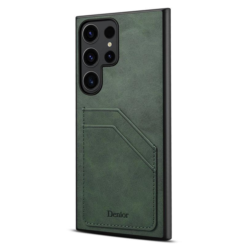 DENIOR Samsung Galaxy S24 Ultra Fodral Retro Stil Grön | 2353 | AlltMobil