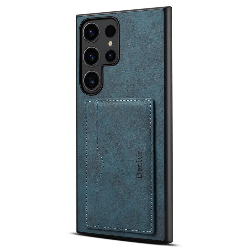 DENIOR Samsung Galaxy S24 Ultra Fodral KonstLäder Blå | 2353 | AlltMobil