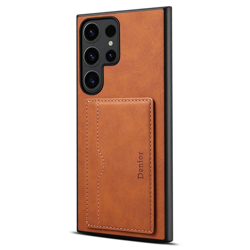 DENIOR Samsung Galaxy S24 Ultra Fodral KonstLäder Brun | 2353 | AlltMobil